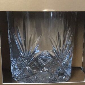 NIB One Wood Ford Crystal Rocks Glass
